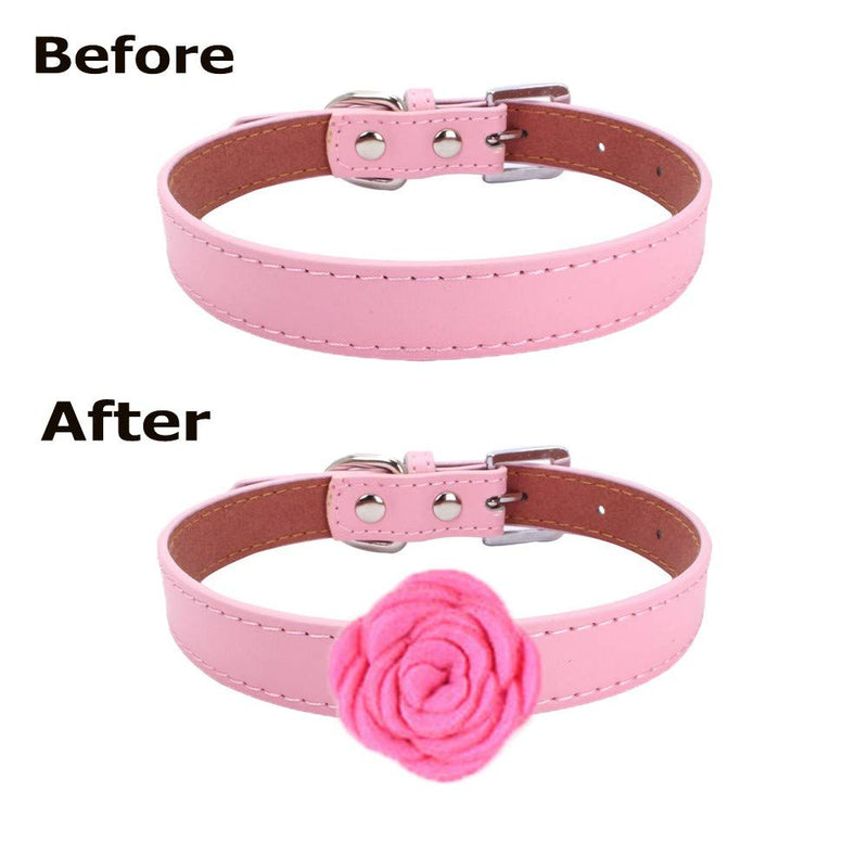 [Australia] - JpGdn 12pcs 1.6" Rose Small Dogs Collar Bows Flowers for Doggy Cats Wedding Birthday Party Collars Decor Sliding Accessories 