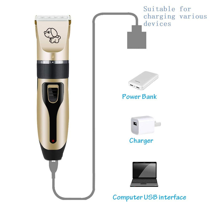 [Australia] - Mikayoo Pet Charging Electric Clippers,Pet Electric Shaver Cat and Dog Electric Hair Clipper,Dog Professional Beauty Trim Set Can Be Charged Electric Clipper Set, Scissors, Comb, Nail clipper 