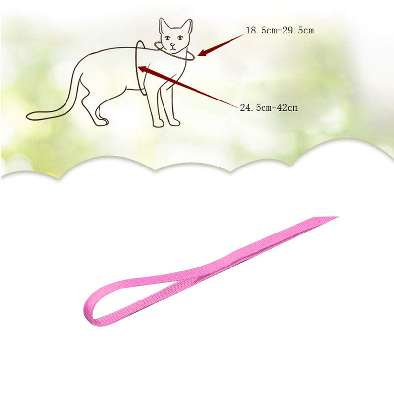 Icecode Cat Harness Kitten Lead Nylon Strap Belt Leash Adjustable Set of Kitten strap (Pink) Pink - PawsPlanet Australia