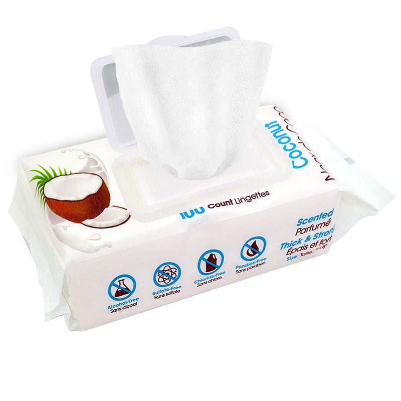 [Australia] - Pet Grooming Wipes for Dogs and Cats | Hypoallergenic and Deodorizing 100 Pack Coconut 