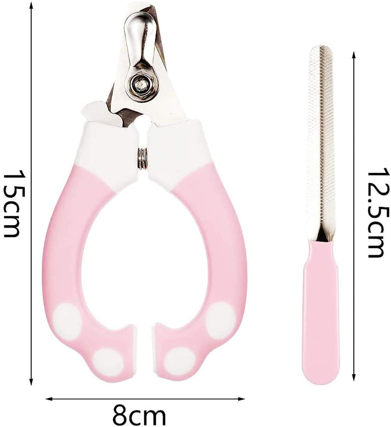 Pet Nail Clipper,With Safety Guard to Avoid Over Cutting,Cat Nail Trimmer with Sturdy Non Slip Handles,Razor Sharp Blade,Professional Pet Nail Clippers for Small and Large Animals (PINK) PINK - PawsPlanet Australia