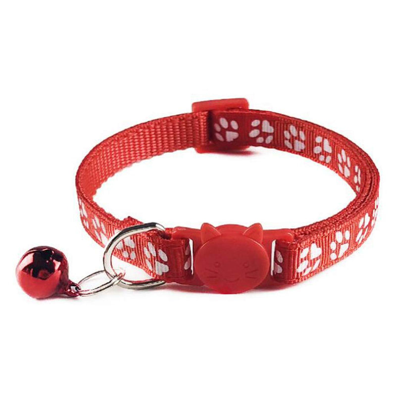 Tafeiya 3x Cat Collars Safety Collar With Quick Release Break Away Buckle and Bell, Adjustable Cute Kitten Collar Suitable for all Domestic Cats (Red/Red/Red) - PawsPlanet Australia