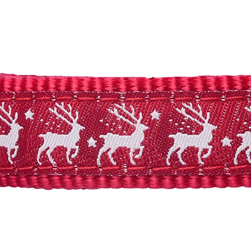 Red Dingo Reindeer Christmas Dog Collar, X-Small red - PawsPlanet Australia