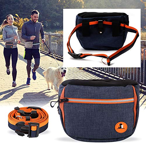 AyeVision Dog Treat Pouch Bag Puppy Dog Training Snack Bag Built-in Poop Bag Dispenser Double Zippers with Adjustable Waist Belt Pouch Hand-Free for Dog Walking Training Blue - PawsPlanet Australia