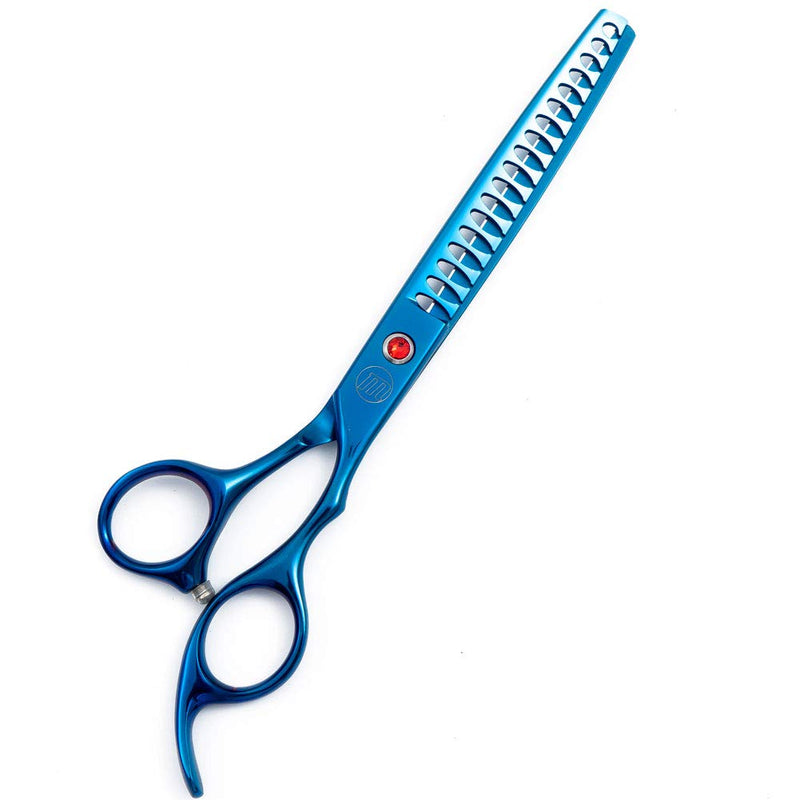 Moontay Grooming Scissors Dog Scissors Professional Dog Grooming Scissors Set Dog Scissors Pet Grooming Scissors with Curved/Straight/Chunker/Thinning Scissors Blue - PawsPlanet Australia