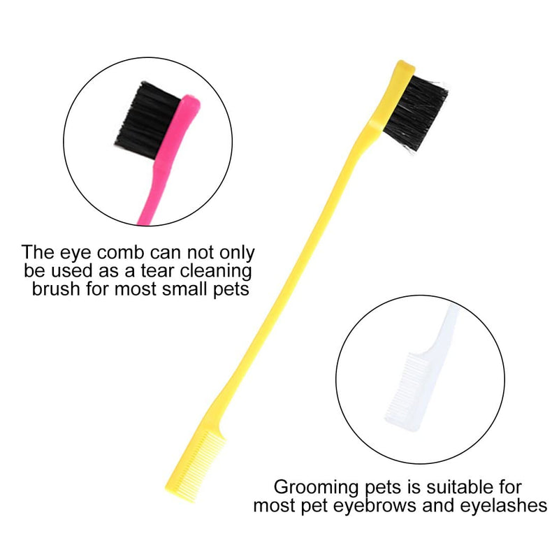 NIANOPKM 4-piece tear stain removal comb, dog eye care comb, double-sided dog eye comb for removing crusts and mucus (white, blue, yellow, pink). - PawsPlanet Australia