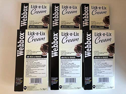 Webbox Lick-e-Lix Cream with Milk and Yoghurt 7 x 10g Sachets (Pack of 6) - PawsPlanet Australia