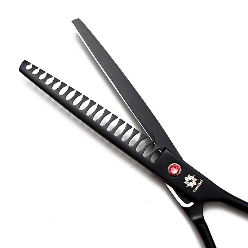 [Australia] - Dream Reach Professional Pet 7.0 Inches Cat Dog Grooming Shears Scissors, Straight, Curved, Thinning/Blending/Chunking Scissors Kit 4-Set Blunt Tip 