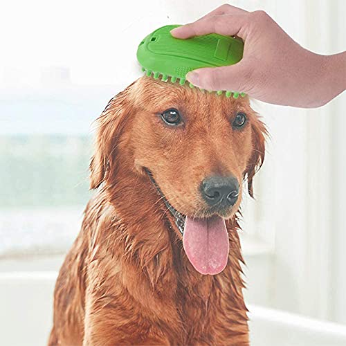 Dog Bath Brush,Pet Silicone Shampoo Brush,Cat Dog Shampoo Brush,Dog Bath Grooming Brush ,Dog Shampoo Brush with Soft Rubber Bristles Gently Massages Skin,Shower Bath Brush Massage Comb Green - PawsPlanet Australia