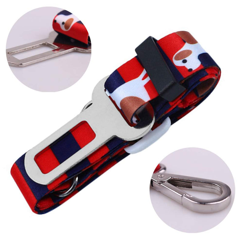 Dasing Dog Car Seat Belt Adjustable Safety for Dogs Cats Pets Plaid Dot Print Dog Harness Vehicle Seatbelt Pet Supplies Travel Clip Pet Dog Seat Belt Striped - PawsPlanet Australia