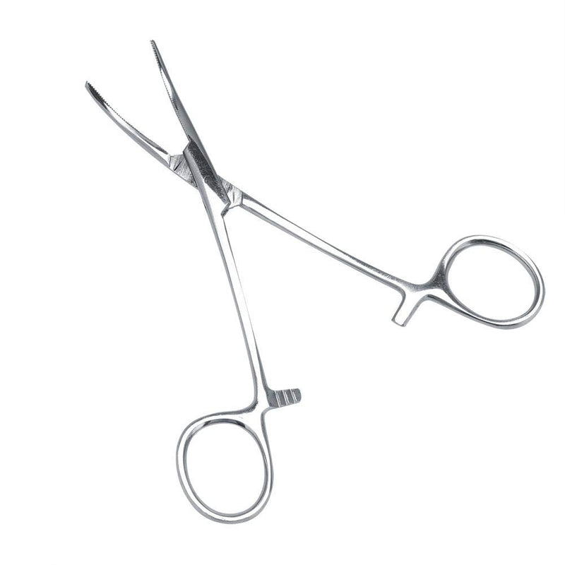Hemostat Forceps, Stainless Steel Pet Dog Grooming Ear Cleaning Straight Clamp with Curved Tip Ear Hair Tweezers Forceps Kit(S) S - PawsPlanet Australia