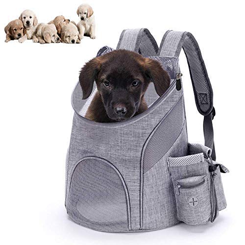 YANGWX Pet Backpack Carrier for Dogs Cats Puppies Bunny, Foldable Breathable Pet Carrier Travel Bag with Mesh Window, Puppy Carrier Bag for Outdoor Travel Camping Hiking(33x30x24cm) S-33x30x24cm - PawsPlanet Australia