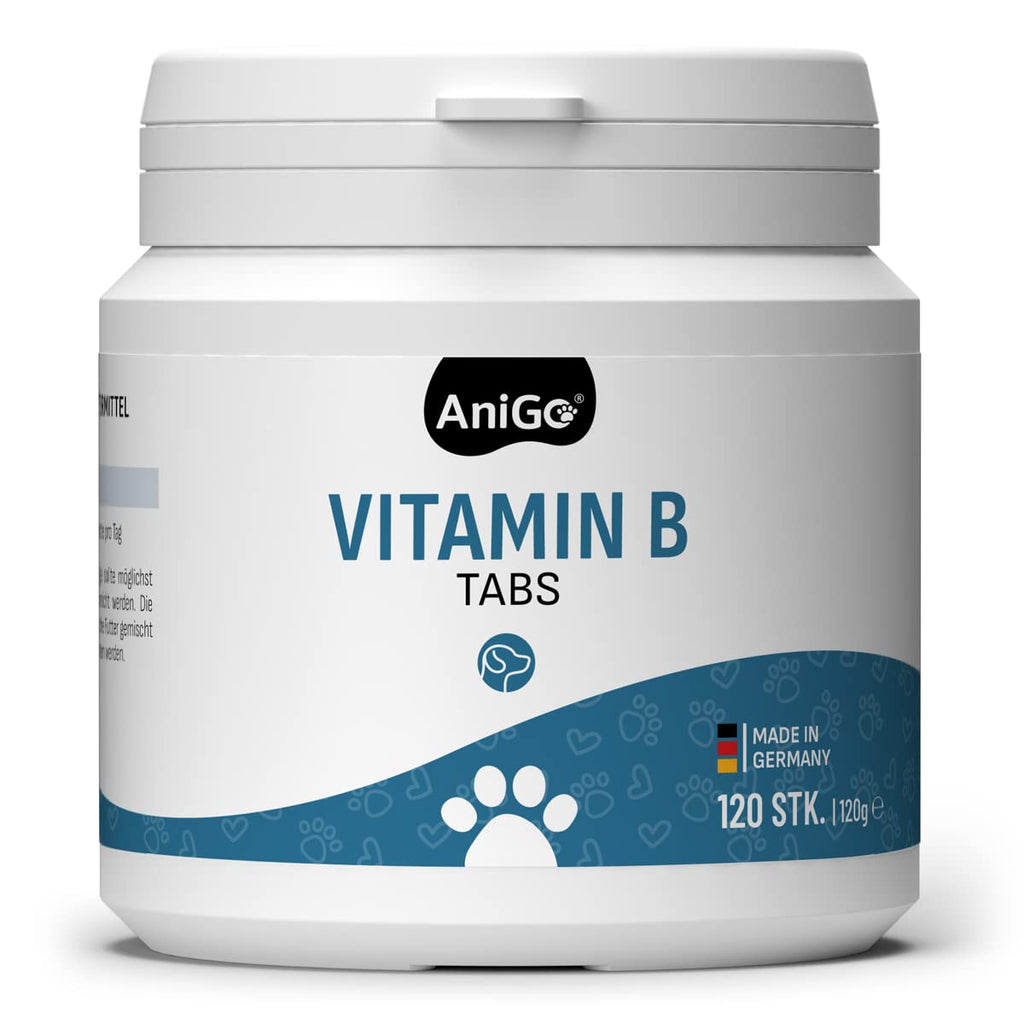 AniGo Vitamin B complex tablets for dogs I 120 tabs for up to 6 months I Vitamin B high dosage with vitamin B1, B2, B3, B5, B6, B9 (folic acid) & B12 - vitamins for dogs - PawsPlanet Australia