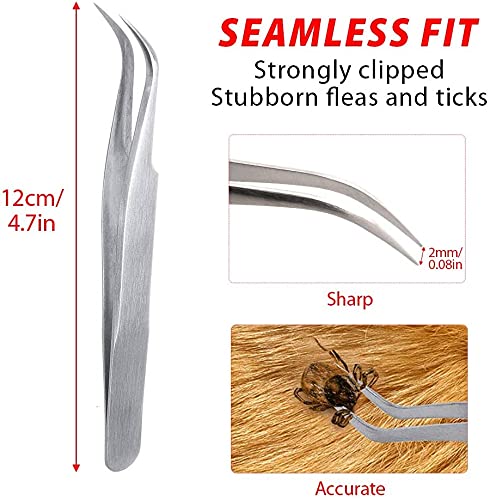 DDSHUN Tick Remover Stainless Steel Tick Remover Tool Easy Remove Ticks Safe Dog Tick Remover Kit Tick Tweezers Included Removal Tweezers + Tick Shovel for Humans, Pets, Dogs, Cats - 2pcs - PawsPlanet Australia