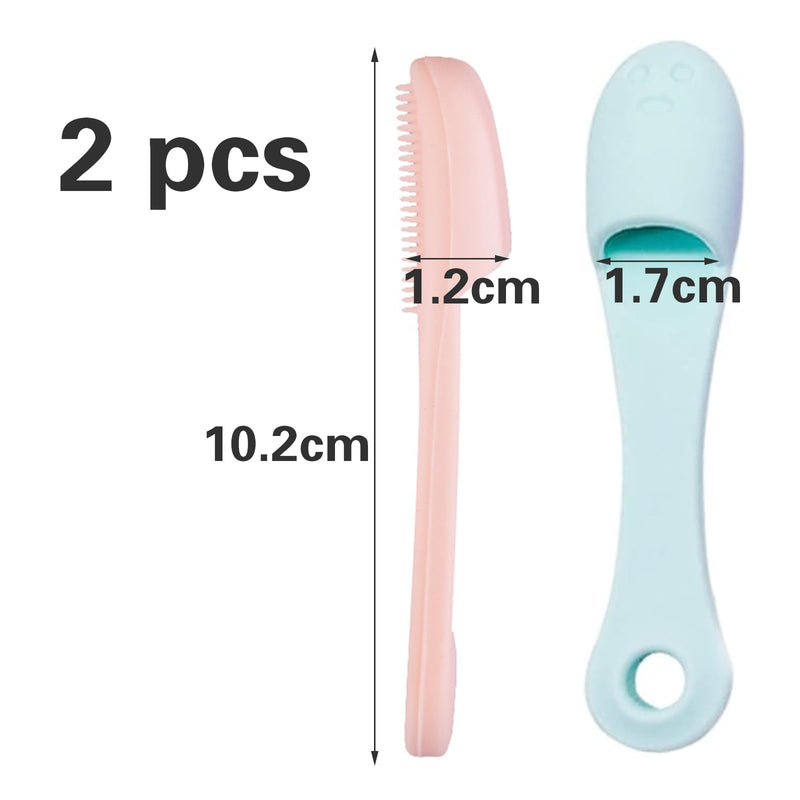 Set of 2 dental care dog, dog toothbrush, finger toothbrush dog, dog toothbrush for small dogs, silicone finger toothbrushes, dental care, for dogs cats dental care (blue + pink) - PawsPlanet Australia