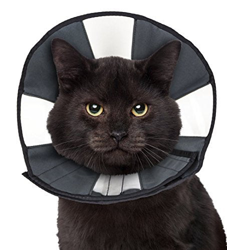 ZenPet Pet Recovery Cone E-Collar for Dogs and Cats - Always Use with Your Pet's Everyday Collar - Comfortable Soft Collar is Adjustable for a Secure and Custom Fit Small Grey - PawsPlanet Australia