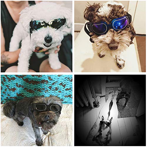 La La Pet Pet Helmet with Dog Goggles Pet Doggie Cap Hat Dog Sunglasses Pet Eye Wear Cat UV Protection Sun Glasses for Puppy Dog Travel Skiing, Helmet Helmet S Black Goggles - PawsPlanet Australia