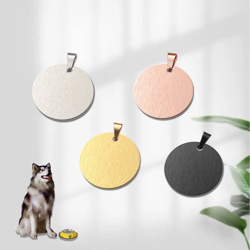 Round Aluminum Blank Dog Tags, DIY Engraved Cat Dog ID Tags, Personalized Pet Identity Name Tags, Blank Dog Tags DIY Carving, Diameter 3cm Blue 12pcs 12pcs - PawsPlanet Australia