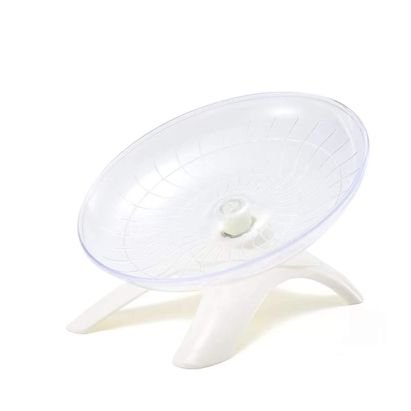 Qielie Hamster Flying Saucer Silent Running Wheel Quiet Hamster Exercise Wheel for Hamsters, Gerbils, Mice, Hedgehog and Other Small Pets . White - PawsPlanet Australia