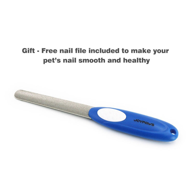 [Australia] - JOYPAWS Professional Pet Nail Clipper and Trimmer Suitable for Medium to Large Dogs and Cats - Includes Safety Guard to Avoid Overcutting - Bonus! Free Nail File Included! 