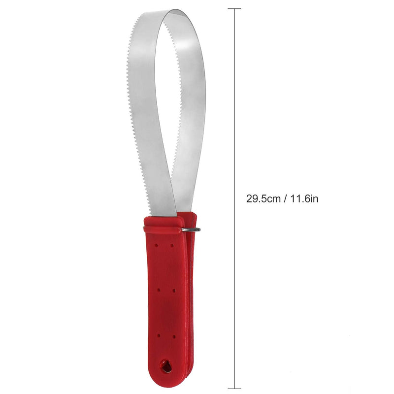 Lixada Equine Sweat Scraper Horse Shedding Grooming Tool Stainless Steel Horse Deshedding Cleaning Loop Tool Comfortable Grip - PawsPlanet Australia