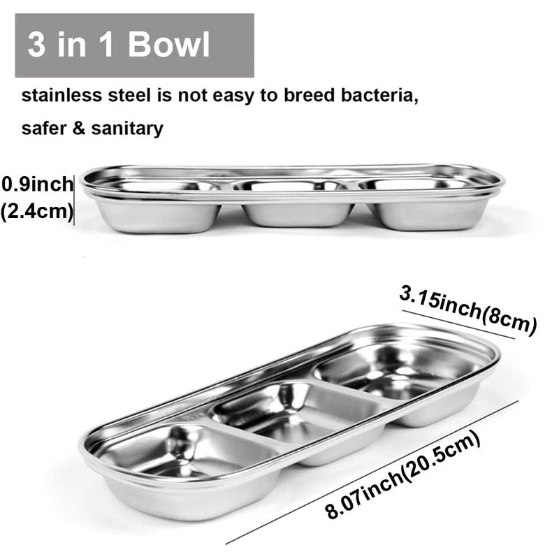 HanryDong Hamster Feeding Bowl for Food and Water, Small Animal Stainless Steel Feeder, Cage Pet Small Dish for Rabbit/Guinea Pig/Hedgehog/Mice/Chinchilla/Kitten 1 bowl - PawsPlanet Australia