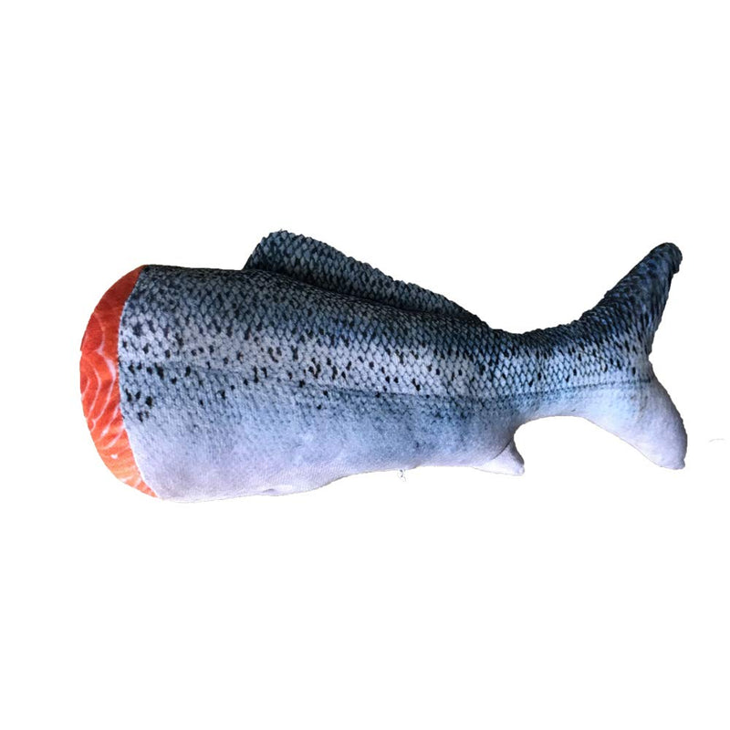 [Australia] - pepoot Catnip Toys Kitten Toys Cat Toy Fish Plush Fishes Dolls Interactive Pets Pillow Chew Toys for Cats Pet Supplies for Kitty Half of Salmon - 11.8" 