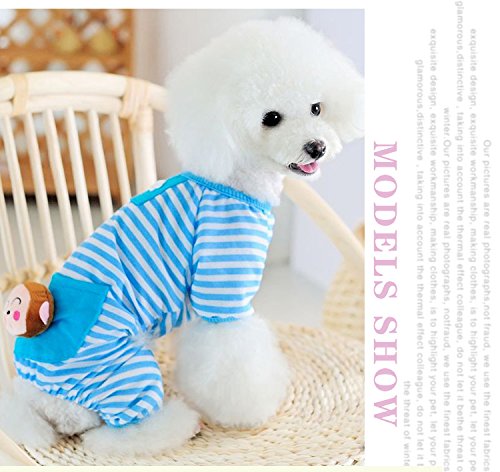 [Australia] - S-Lifeeling Puppy Clothes Dog Coat Jumpsuit Comfy Dog Pajamas Dog Shirt Stripes Pet Dog Clothes XS pink 