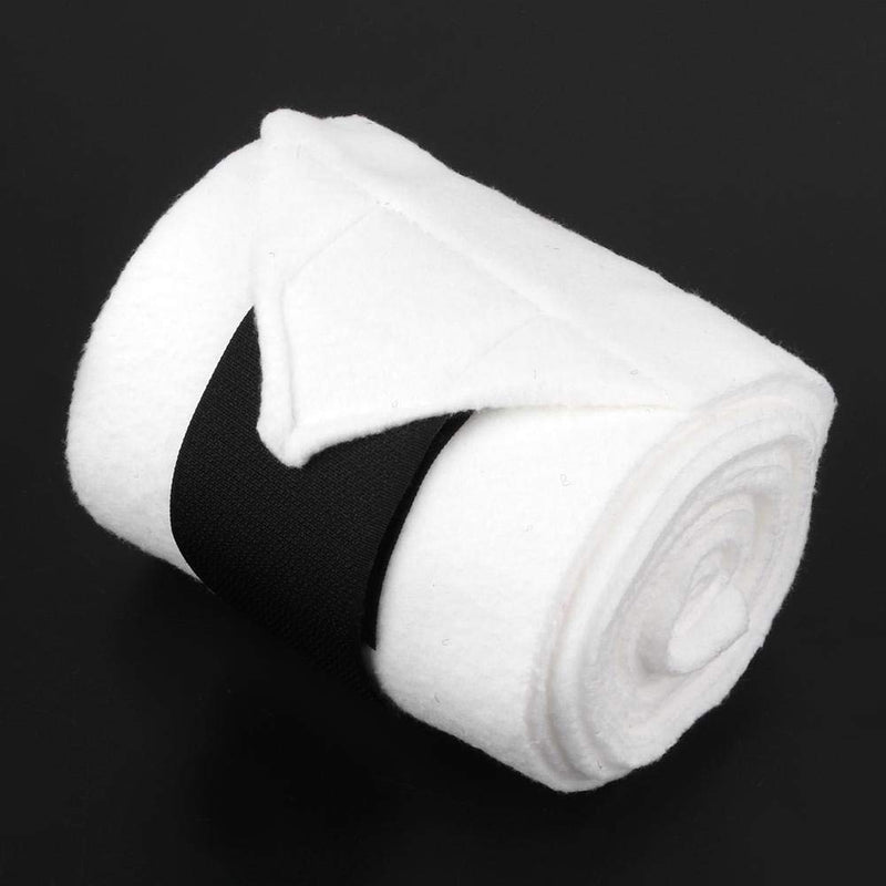 4 Rolls Horse Leg Wrap White Thicken Fleece Horse Leg Protection Bandage Professional Equestrian Horse Leg Polo Wrap for Exercising Training - PawsPlanet Australia