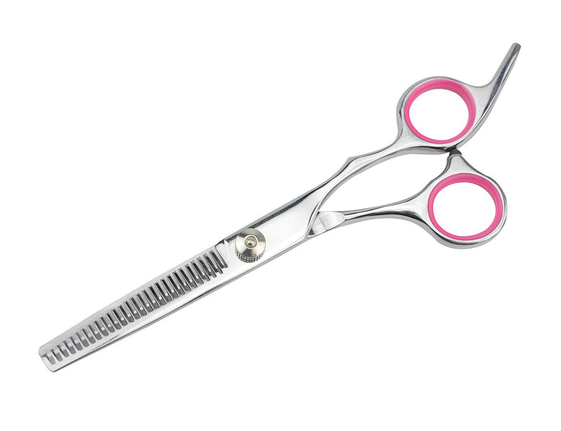 [Australia] - LILYS PET 7.0"/7.5" Round-TIP Safety Professional Stainless Steel PET Dog Cat Grooming Scissors Set,Pink Ring, Cutting&Curved&Thinning Shears Set 3+1 PCS 7.0" 