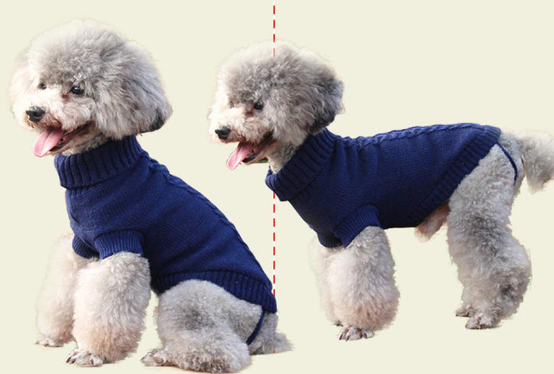 Dusenly Pet Warm Coat Dog Cat Pet Knit Sweater Winter Warm Jacket Christmas Holiday Clothes (Small) S - PawsPlanet Australia