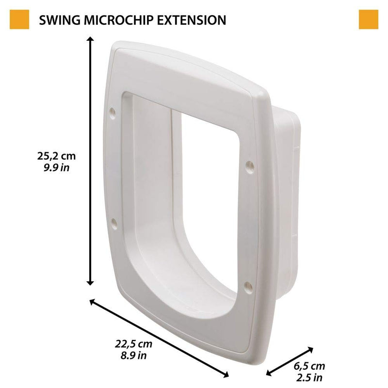 Ferplast Extension for door with microchip for cats and small dogs Swing door SWING MICROCHIP EXTENSION 22.5 x 16.2 x h 25.2 cm - Depth: 5 cm, White - PawsPlanet Australia