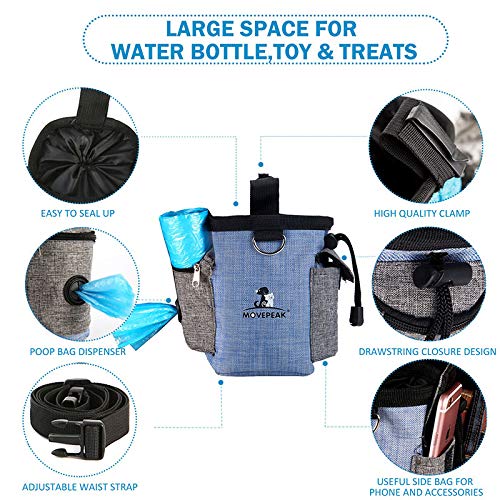 Hesheng Dog Treat Bag, with Collapsible Water Feeder Bowl and Pet Snack Storage Bag with Adjustable Waistband Travel for Walking Hiking Travelling or Outdoor Use (pueple) pueple - PawsPlanet Australia