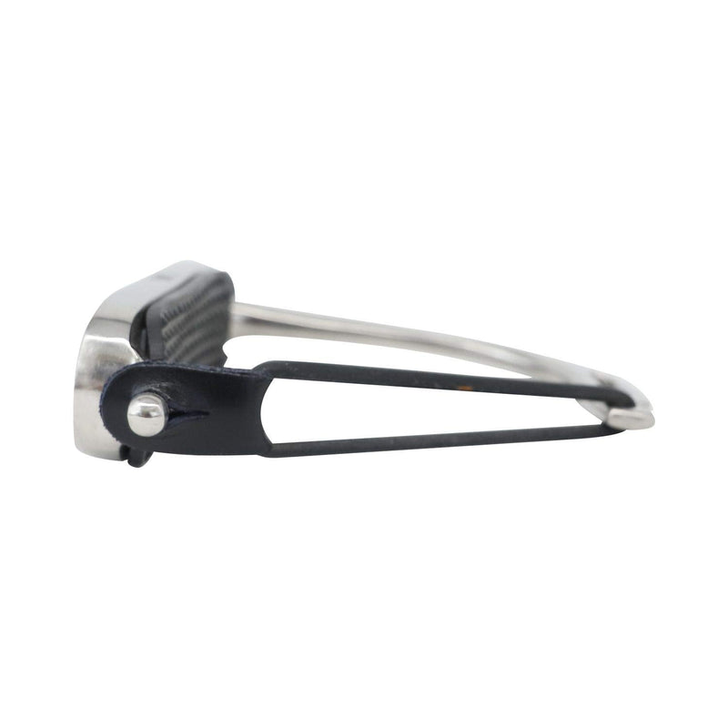 AK Stainless Steel Safety / Half Horse Riding Equestrian Stirrups with Black Treads (4 INCHES, Silver) 4 INCHES - PawsPlanet Australia