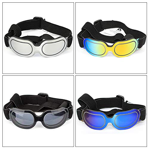 La La Pet Pet Helmet with Dog Goggles Pet Doggie Cap Hat Dog Sunglasses Pet Eye Wear Cat UV Protection Sun Glasses for Puppy Dog Travel Skiing, Helmet Helmet S Black Goggles - PawsPlanet Australia