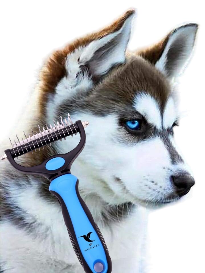 Pet Grooming Brush For Dogs and Cats. 3 cm Blue - PawsPlanet Australia