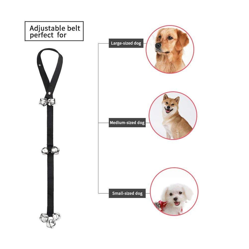 [Australia] - VIGOROSO Dog Doorbells for House Training and Housebreaking, 3 Pack Bells with 2 Whistles & 6 Pcs Adhesive Hooks for All Pets Potty Training Black 
