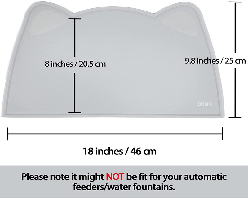 Cat Food Mat, Silicone Wipe Clean Small Dog Puppy Food Mat, OHMO (Semi-Transparent, 46x25cm) Non-Skid Spill Proof Pet Feeding Mat for Food and Water, Waterproof Dog Placemat 46x25cm(Small Cat) Semi Transparent - PawsPlanet Australia