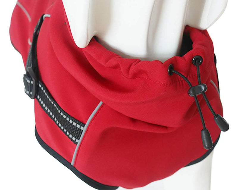 Dog Jacket with Harness, Windproof Dog Vest with Reflective Strips for Medium Large Dogs, Warm and Cozy Dog Sport Vest, Dog Winter Coat, Warm Dog Apparel with High Collar - Red - Large - PawsPlanet Australia