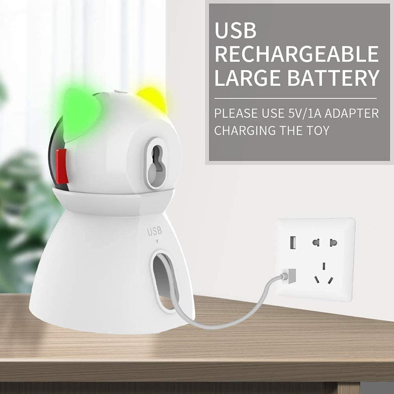 Rechargeable Motion Activated Cat Laser Toy Automatic,Interactive Cat Toys for Indoor Kitten/Dogs/Puppy,Three Installation Methods,Fast and Slow Mode L - PawsPlanet Australia