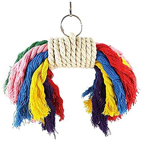 Wonninek Bird Toys Parrots Toy 7pcs Hanging Swing Chewing Bell Toy for Cage Conures Parakeets Cockatiels Macaws Finches Mynah Budgies - PawsPlanet Australia