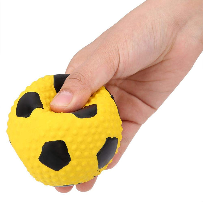 Pssopp Dog Football Toy Colorful Elastic Latex Dog Chew Toys Pet Teeth Cleaning Biting Toy Bite-resistant Squeak Balls Pet Interactive Training Toys(Yellow) Yellow - PawsPlanet Australia