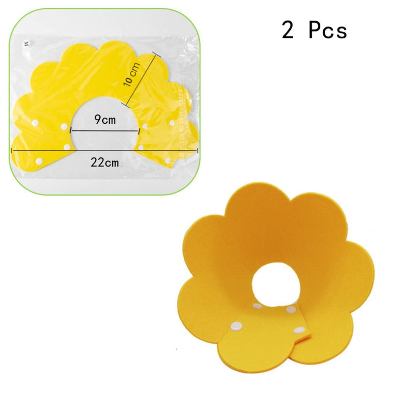 2 Pcs Adjustable Cat Collar Protective Pet Cone Elizabeth Protective Collar Sunflower Cat Collar for Protect Cat, yellow,Dx028 - PawsPlanet Australia