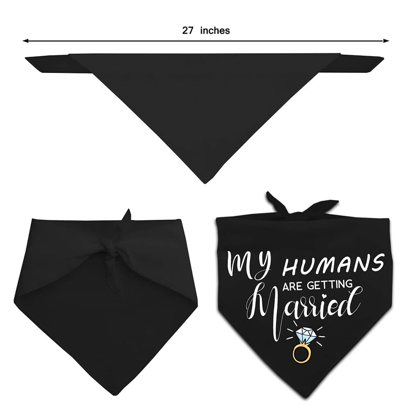 My Humans are Getting Married She Said Yes Dog Bandana, Wedding Engagement Photos, Pet Scarf Accessories,Pet Accessories for Dog Lovers, Bridal Shower Gift, Pack of 2 - PawsPlanet Australia