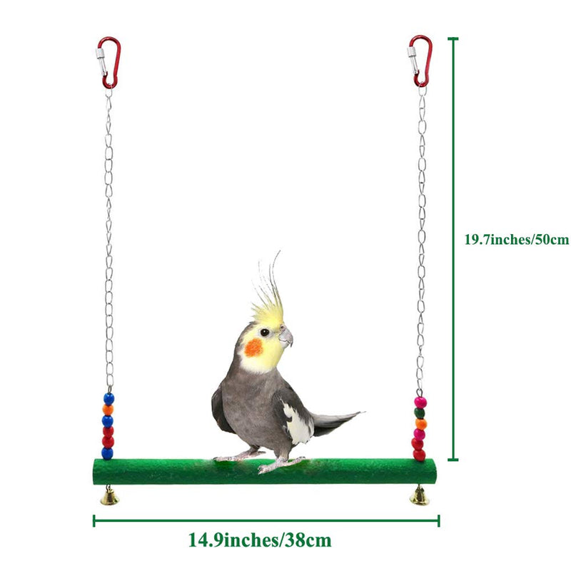 [Australia] - ASOCEA Bird Perch Chicken Swing Natural Wooden Handmade Perch Toy Parrot Hanging Toys Chicken Coop Accessories for Small Macaw Bird Hens Training 