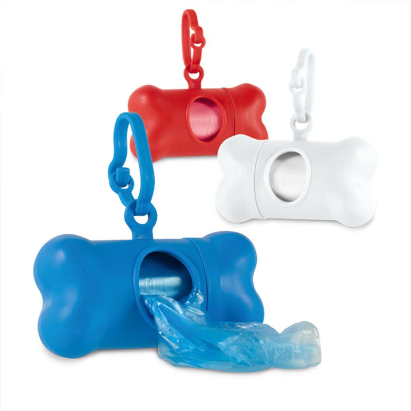 [Australia] - eBuyGB Bone Shaped Pet Waste Bag Holder - Plastic Dog Poo Bag Dispenser Red 