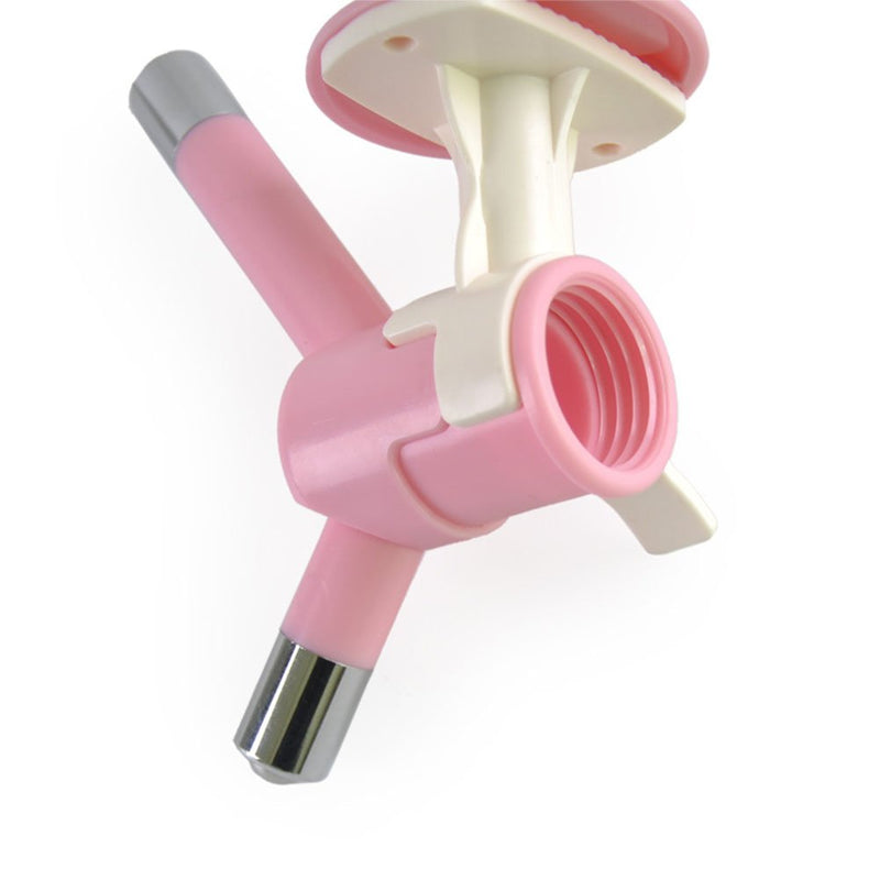 [Australia] - NACOCO Dog Water Nozzle Drinker Head Pet Dispenser Water Bottle Double-head Single Automatic Feeder Nozzle Plastic Steel Ball Hanger for Dogs Cats (Pink, Double head) Pink 