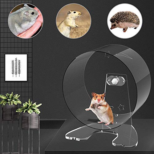 MMBOX Hamster Exercise Wheel - 8.7in Silent Running Wheel for Hamsters, Gerbils, Mice and Other Small Pets (Clear) Clear - PawsPlanet Australia