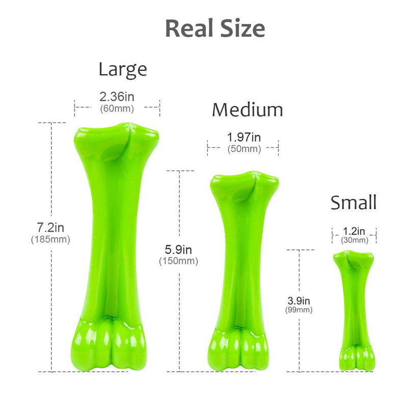 oneisall Dog Toys for Aggressive Chewers,Indestructible Pet Chew Toys Bone for Puppy Dogs S (3.9 * 0.86 * 1.2 inch) Green - PawsPlanet Australia