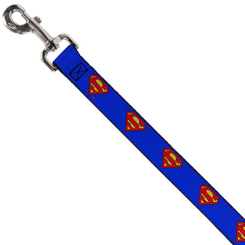 [Australia] - Buckle-Down Dog Leash Superman Shield Blue Available in Different Lengths and Widths for Small Medium Large Dogs and Cats 6 Feet Long - 1/2" Wide 